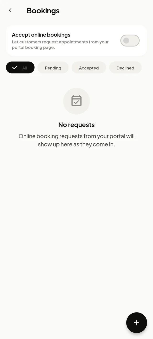 Online booking inbox
