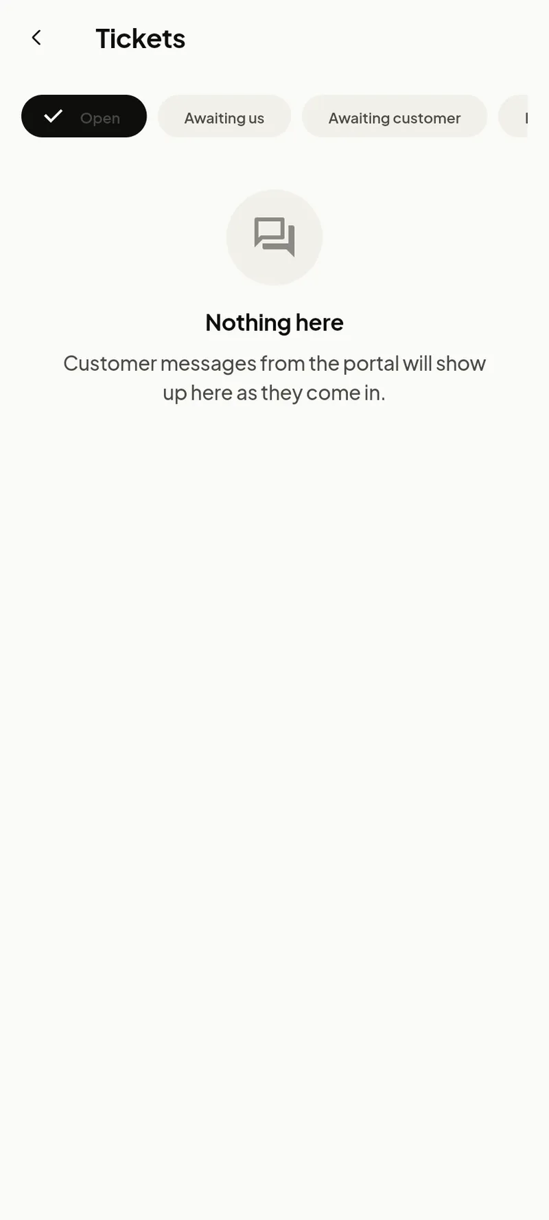 Customer messages